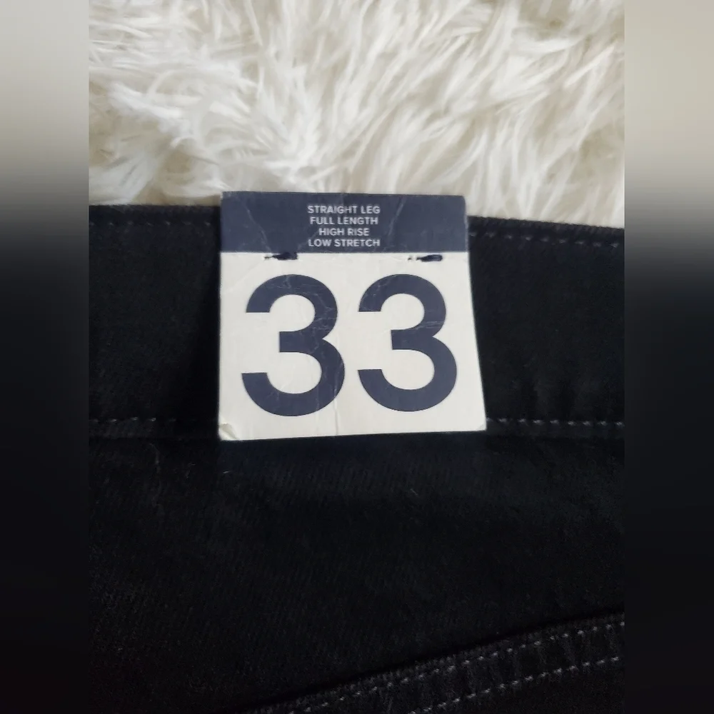 GAP '90s Straight Leg Jeans High Rise #728820 Black Size 33/16 TALL RT$80 NEW